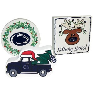 set of 3 Penn State chunky holiday ornaments image